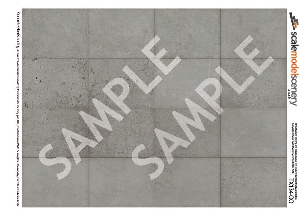 OO/HO Concrete Hardstanding Texture Paper (x5)