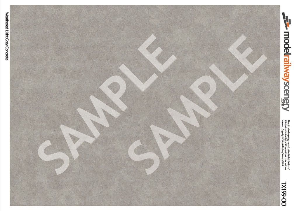 OO/HO Weathered Light Grey Concrete Texture Paper (x5)