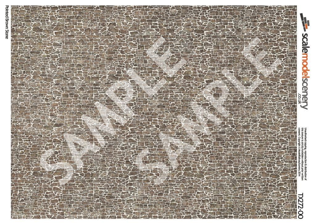 OO/HO Pointed Brown Stone Texture Paper (x5)