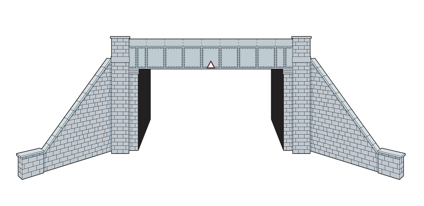 LK12167 Lineside Kit TT:120 Bridge, Steel Plate, Stone Abutments, Double Track