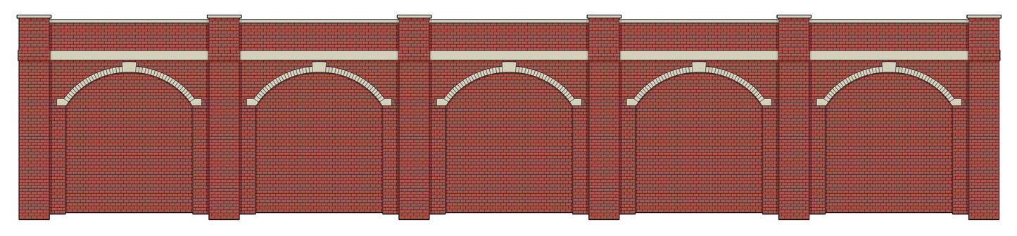 LK12168 Lineside Kit TT:120 Retaining Wall - Brick 304mm/12inches