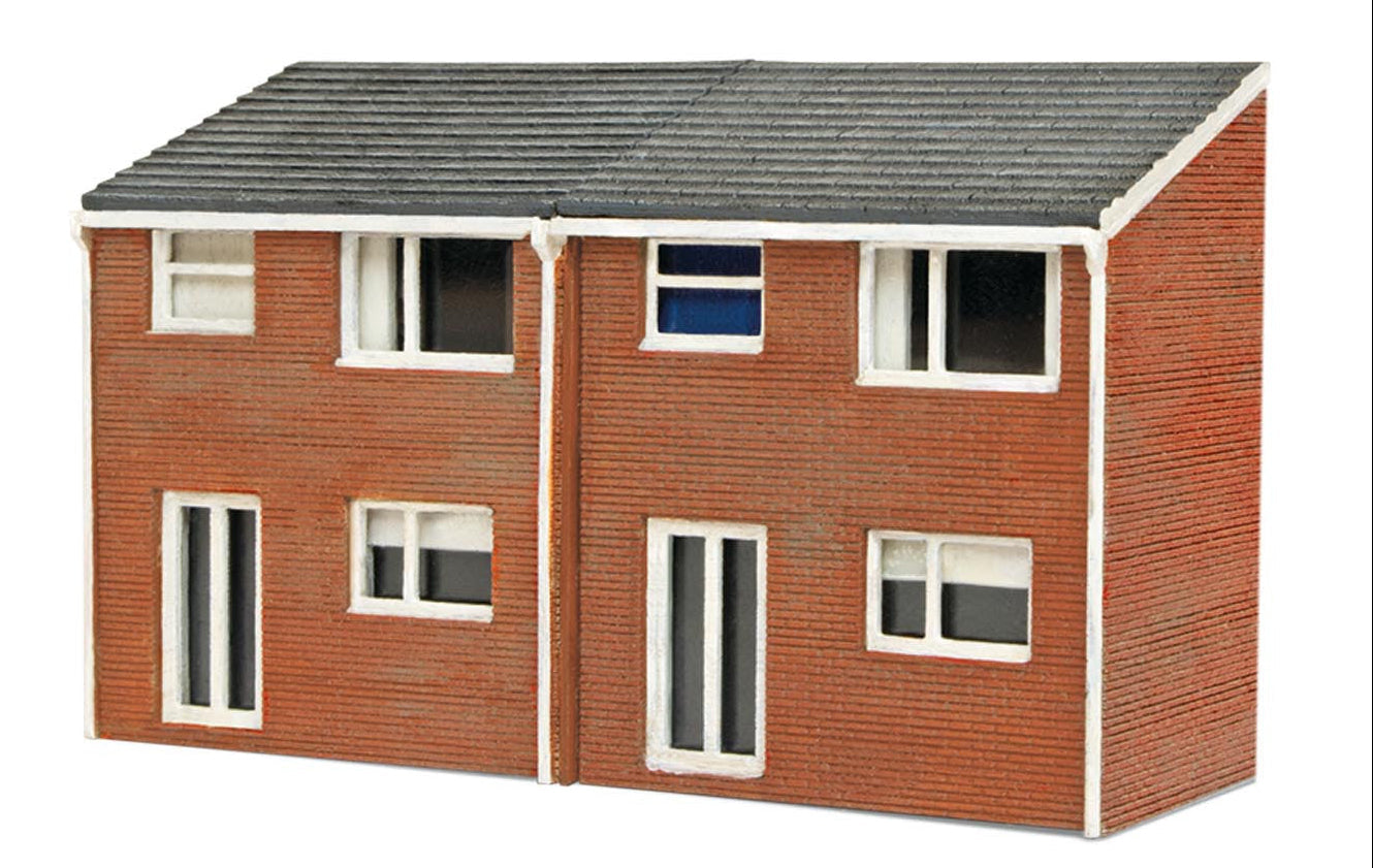 1960s House Semi-Detatched House Back Laser Cut Wooden Kit