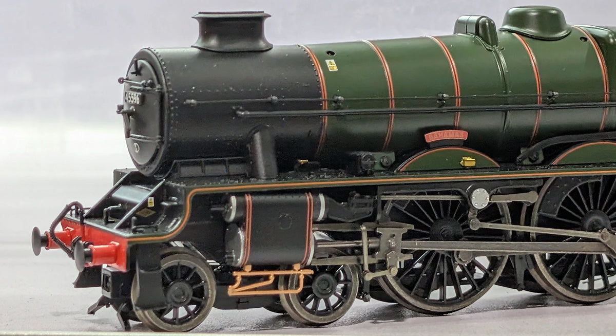 35-977ASF LMS Jubilee with Double Chimney & Welded Stanier Tender 45596 'Bahamas' BR Lined Green (Late Crest) (PRESERVED) Steam Locomotive - DCC Sound