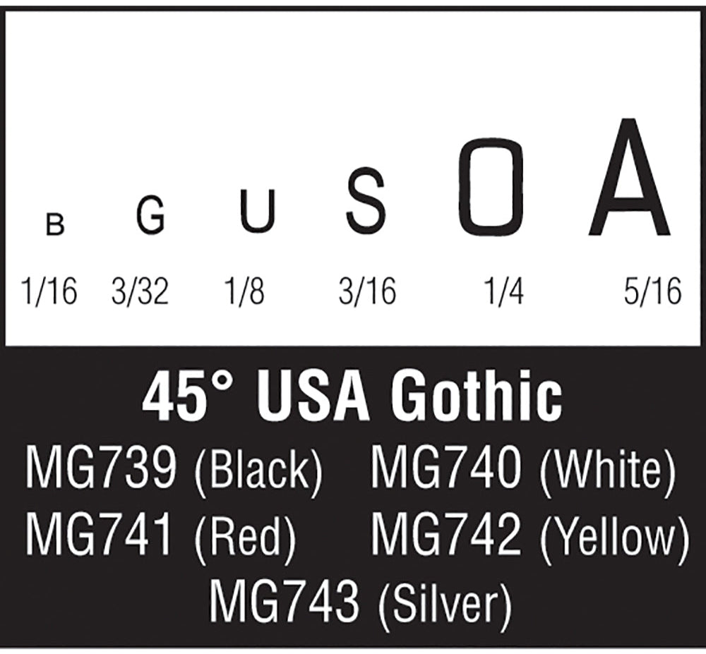 45° USA Gothic White