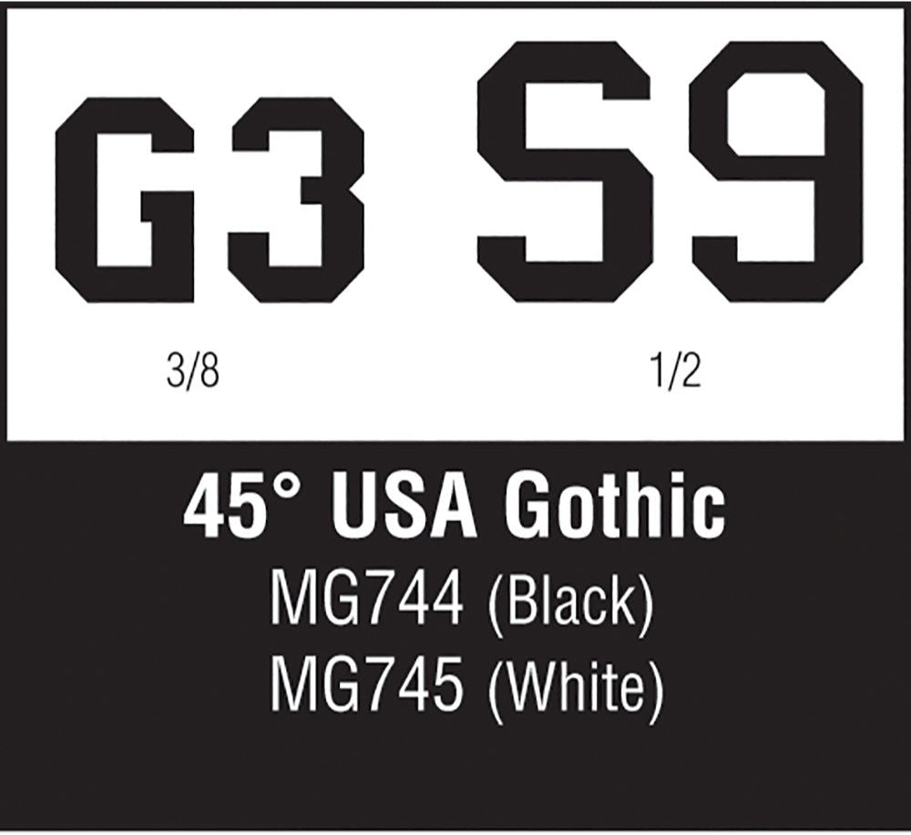 45° USA Gothic Black 3/8,1/2