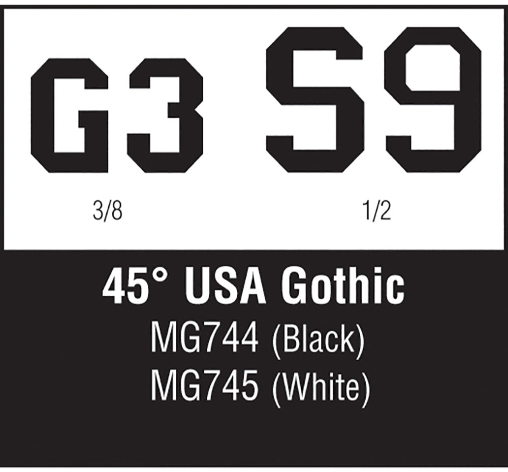 45° USA Gothic White 3/8,1/2