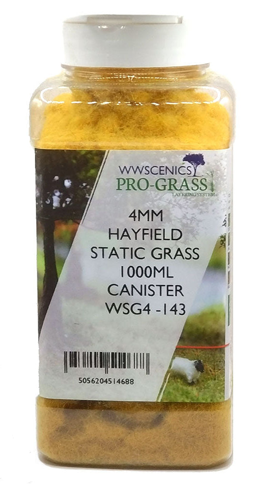 WSG4-143 WWS 4mm Hayfield Static Grass - 1000ml Canister