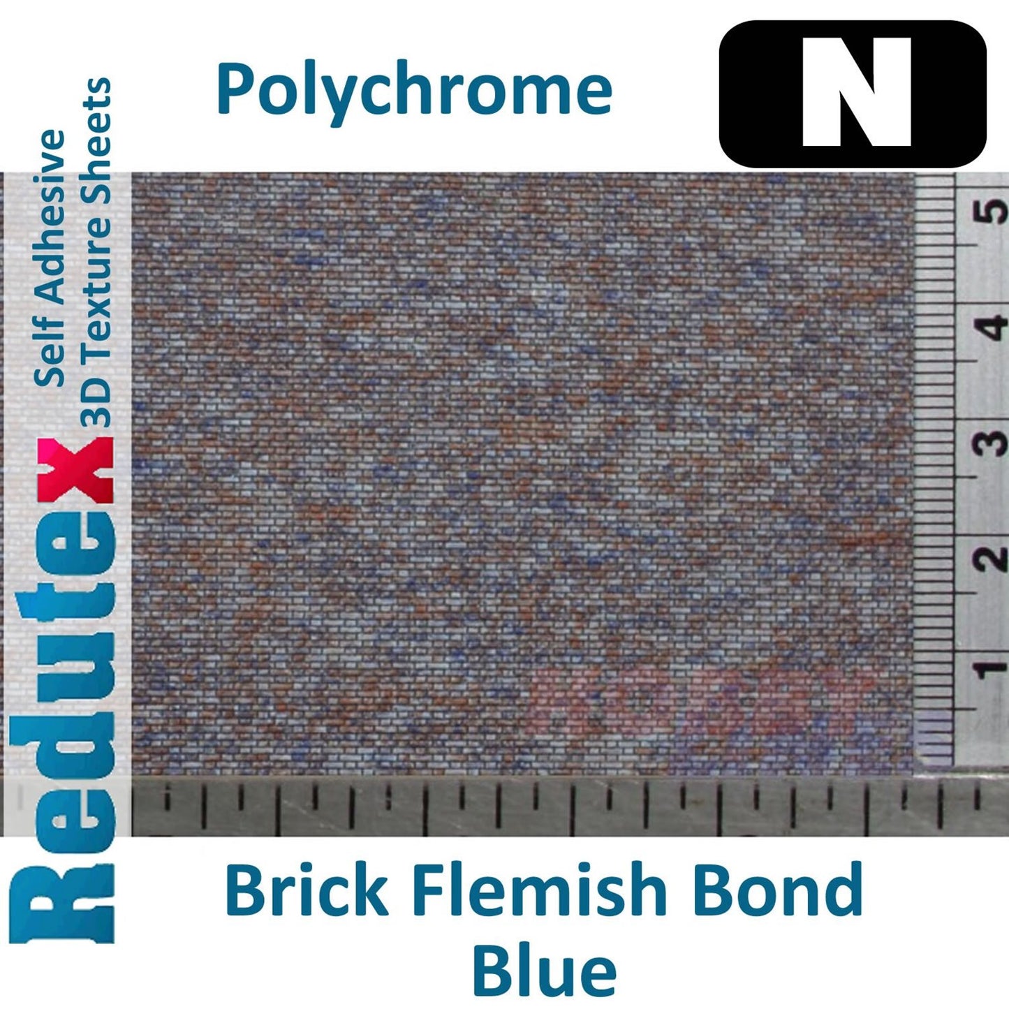 Brick Plain Bond Polychrome Blue N 3D Flexible Textured Sheet