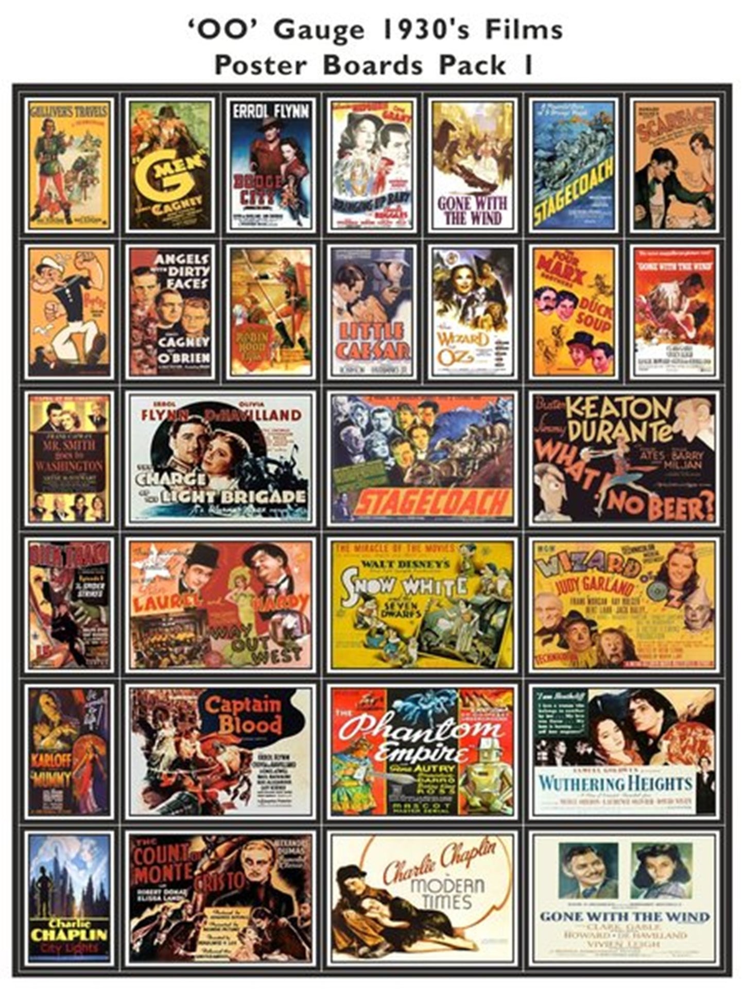 1930's Film Poster Boards Pack 1