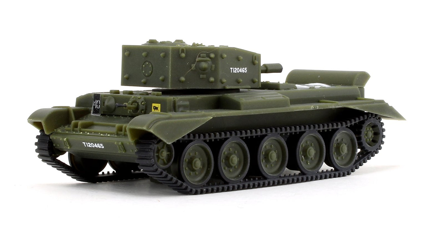 38-725 Pre-Owned WD 50T 'Warflat' Bogie Wagon WD Khaki Green With Cromwell MKIV Tank