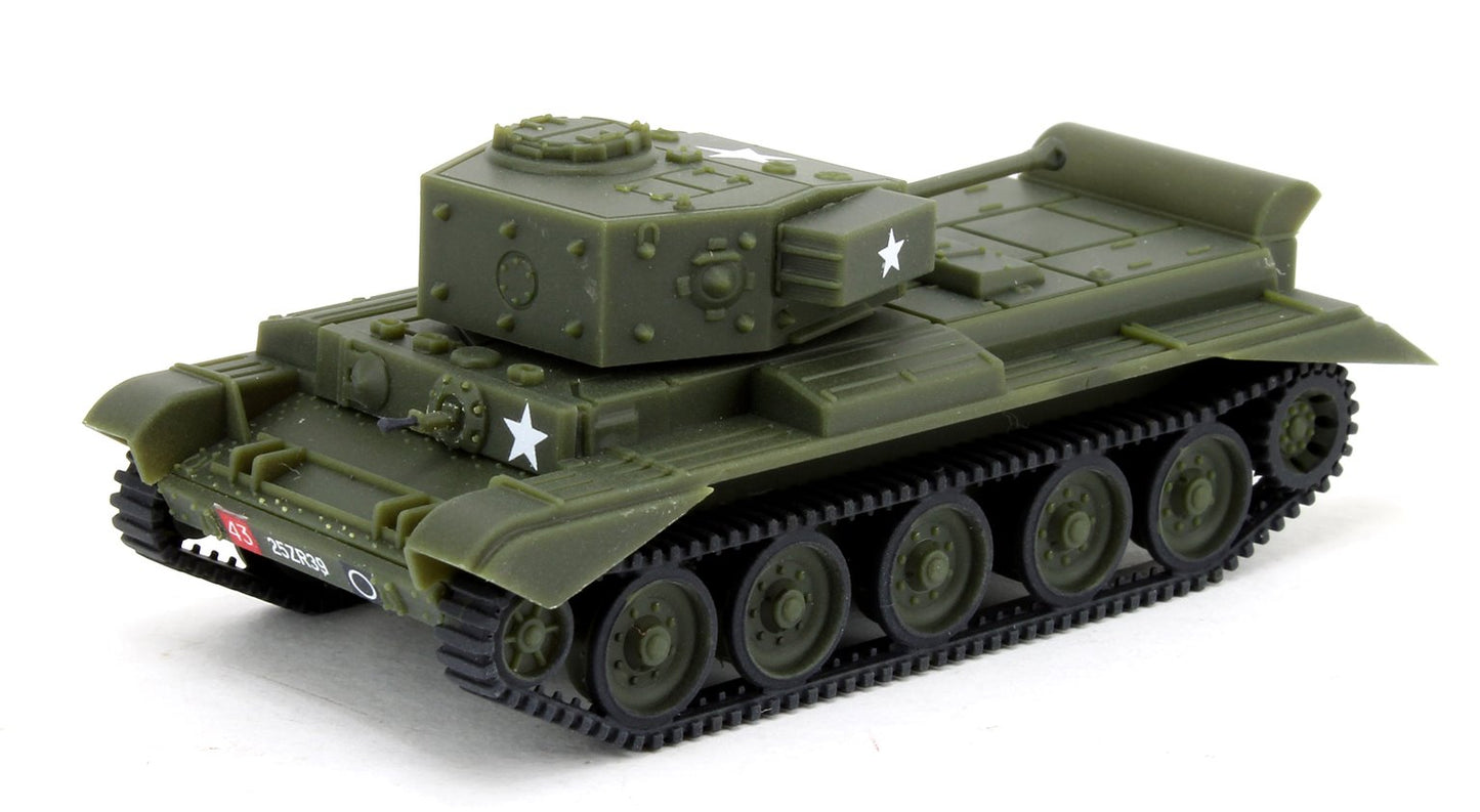 WD 50T 'Warflat' Bogie Wagon WD Bronze Green 80543 With Cromwell MKIV Tank