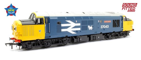 Class 37/0 Split Headcode 37043 'Loch Lomond' BR Blue (Large Logo) Diesel Locomotive (Deluxe DCC Sound)