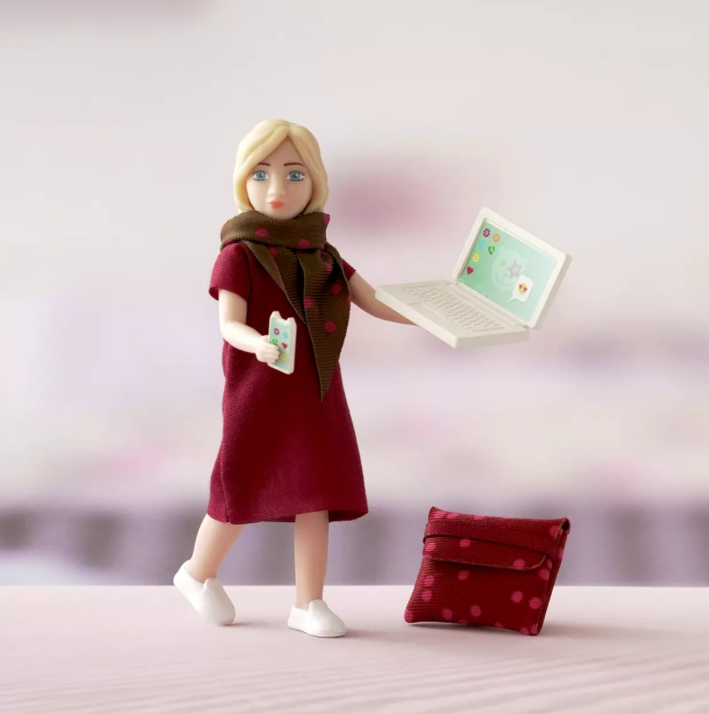 Lundby Doll's House Dolls with Computer