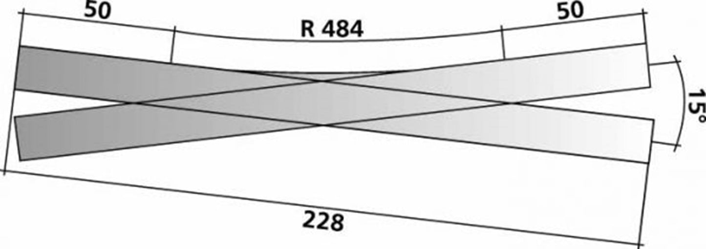 Tillig elite track : Single Slip HO 15°