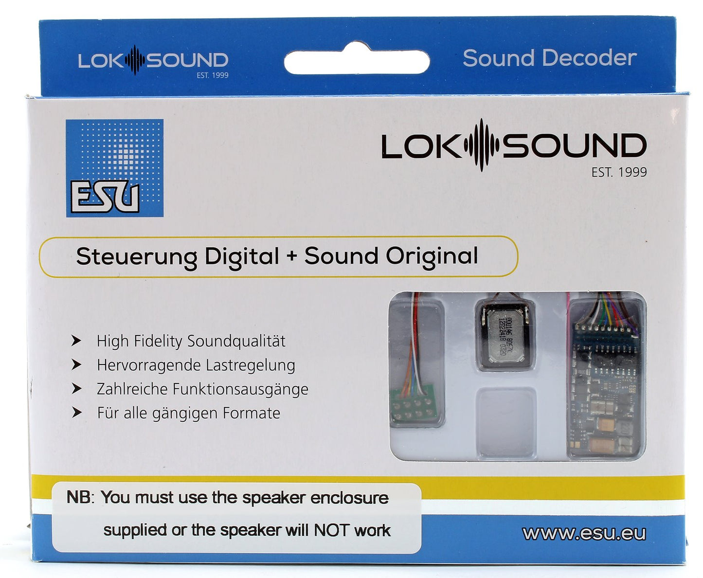 V5.0 Diesel Class 50 Digital Sound Decoder with Speaker - 8 pin