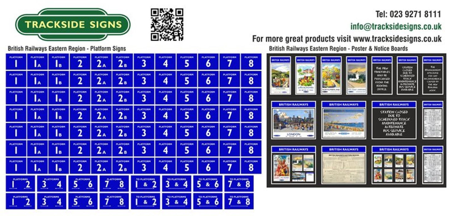 British Railways Eastern Region Platform Signs + Poster&Notice Boards