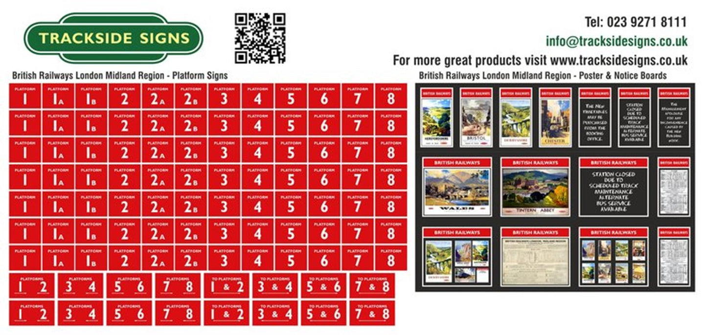 British Railways London Midland Region Platform Signs + Poster&Notice Boards