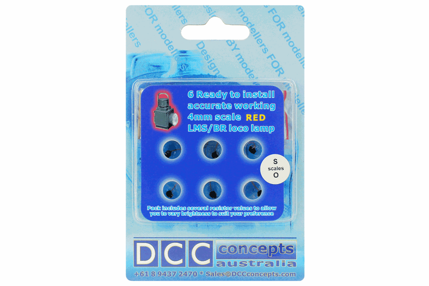 DML-LLBRD-S Working Loco Lamps LMS/BR (O or S Scale) Red (6 Pack)
