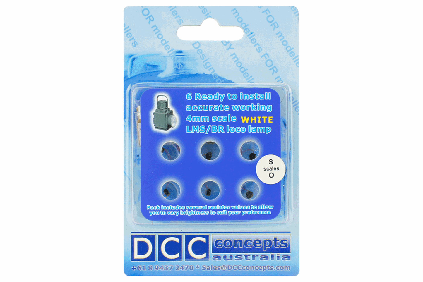 DML-LLBWH-S Working Loco Lamps LMS/BR (O or S Scale) White (6 Pack)