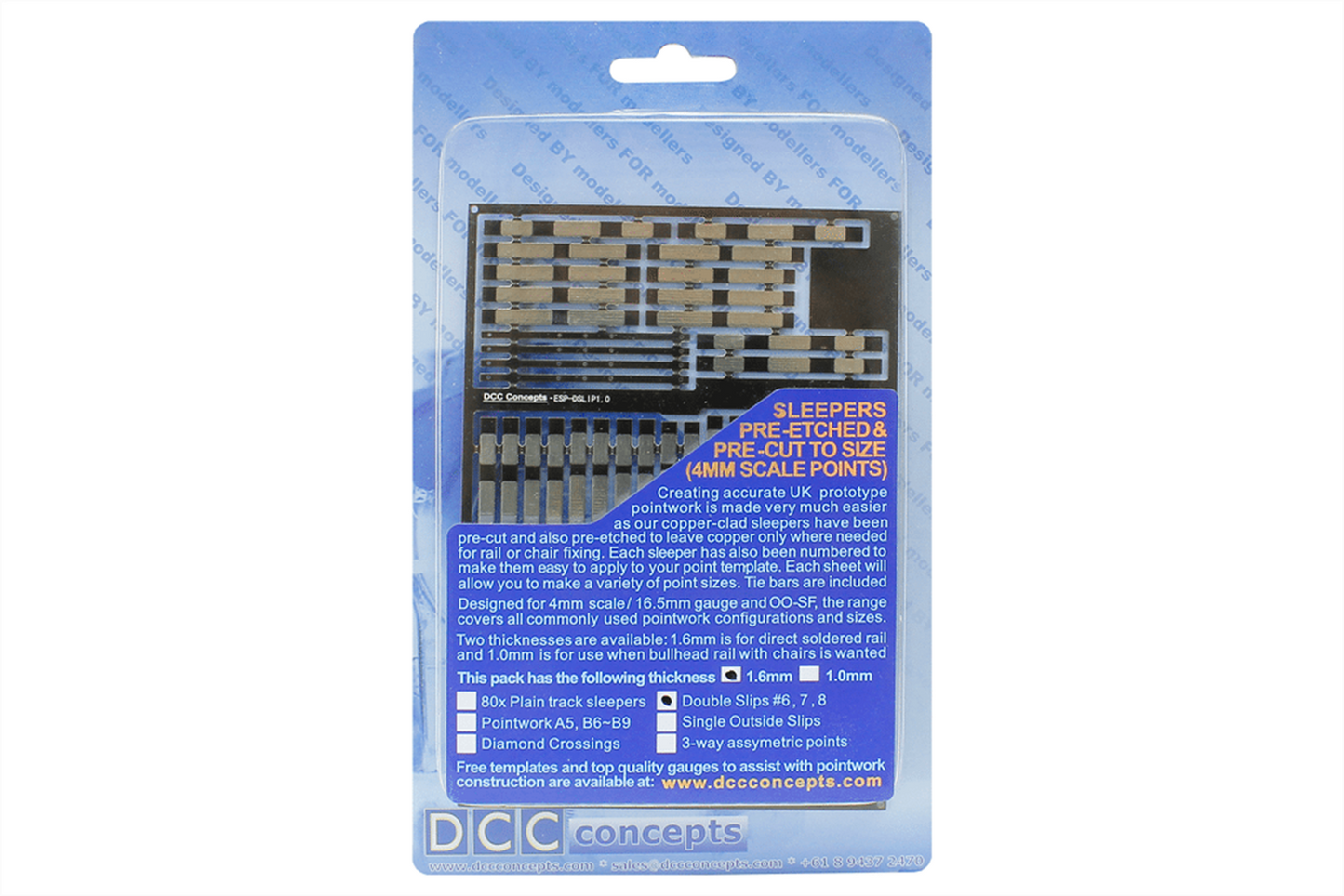 Pre-Etched Sleepers 1.6mm (4mm scale) Double Slips