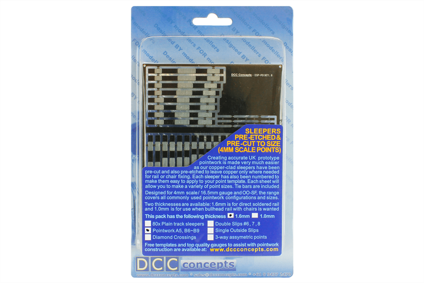 Pre-Etched Sleepers 1.6mm (4mm scale) B9 to A5 Points