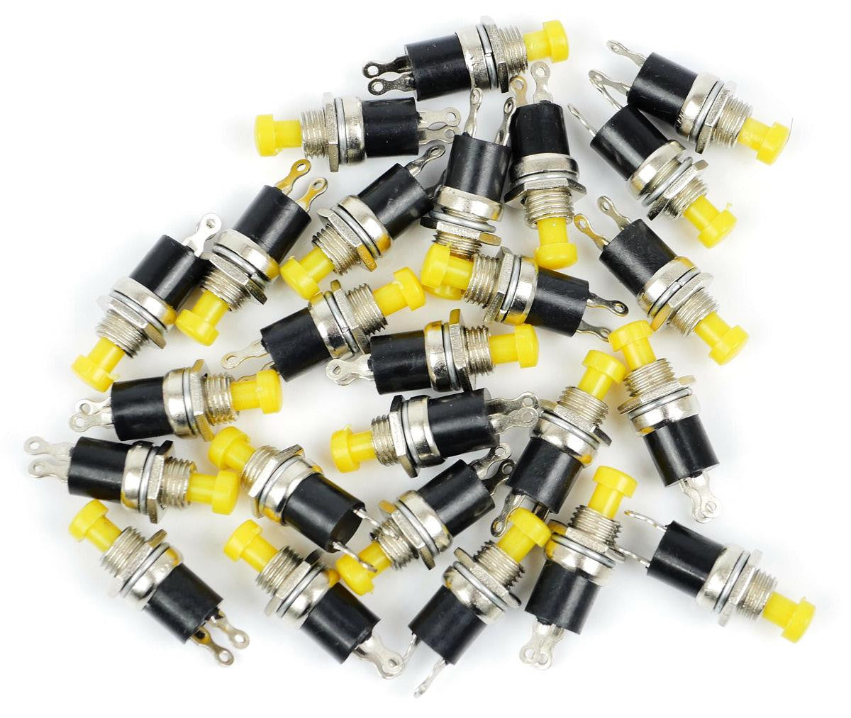 Bulk Pack of 25 Push to Make Switches in Yellow