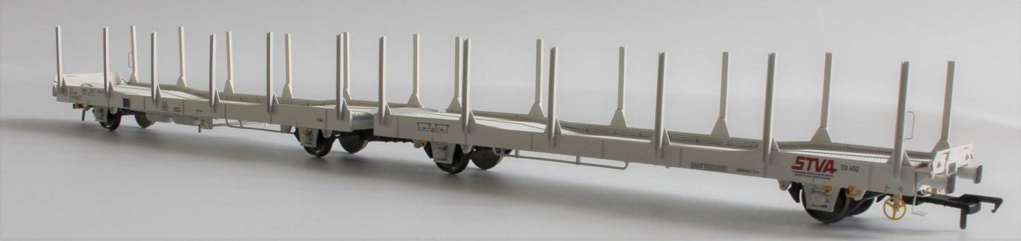 IPA Car Carriers STVA Grey Twin set - Flat with Stakes