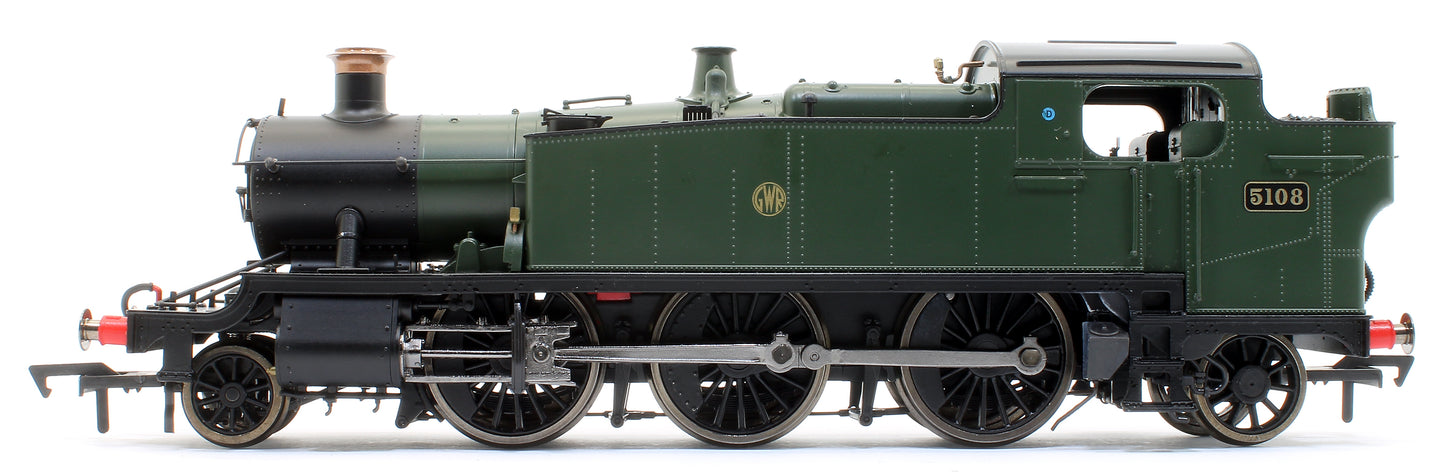 Large Prairie 2-6-2 Tank Locomotive #5108 in GWR Green Shirt Button Roundel - DCC Fitted