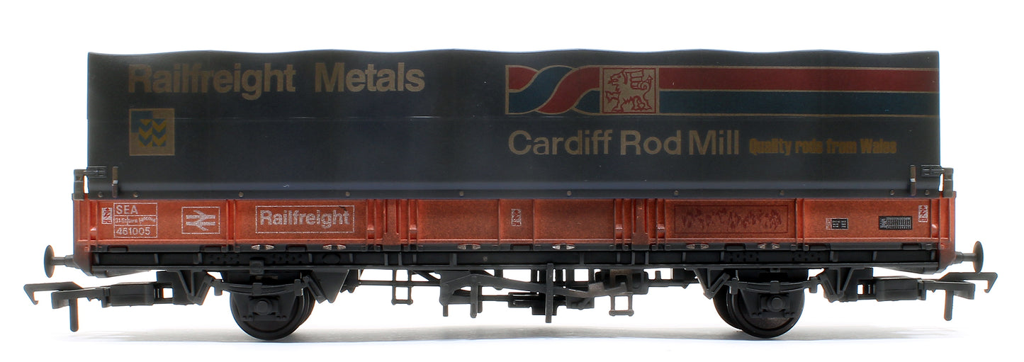BR SEA Wagon BR Railfreight Red with Hood (Revised) 461005 - Weathered