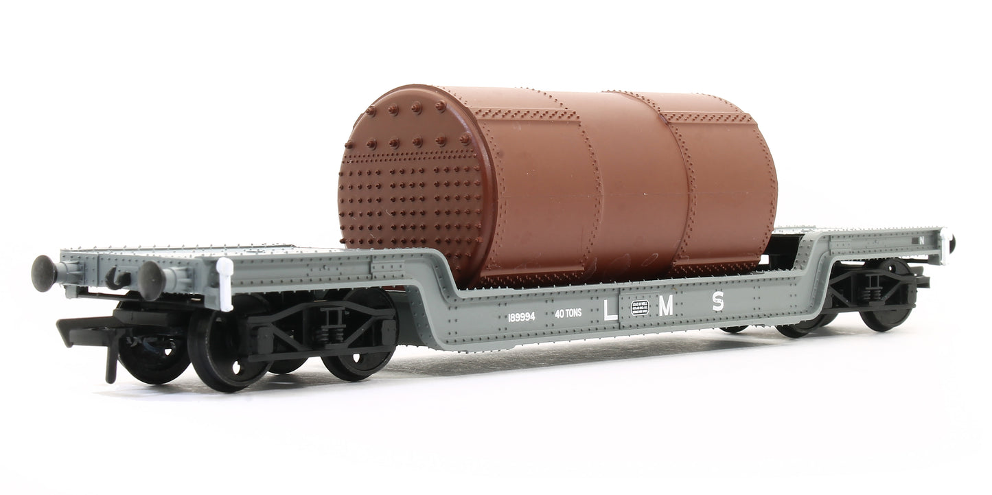 Pre-Owned 45T Bogie Well Wagon LMS Grey 189994 with load