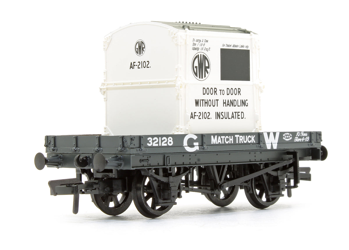 Pre-Owned 1 Plank Wagon GWR Grey With 'GWR' AF Container 32128