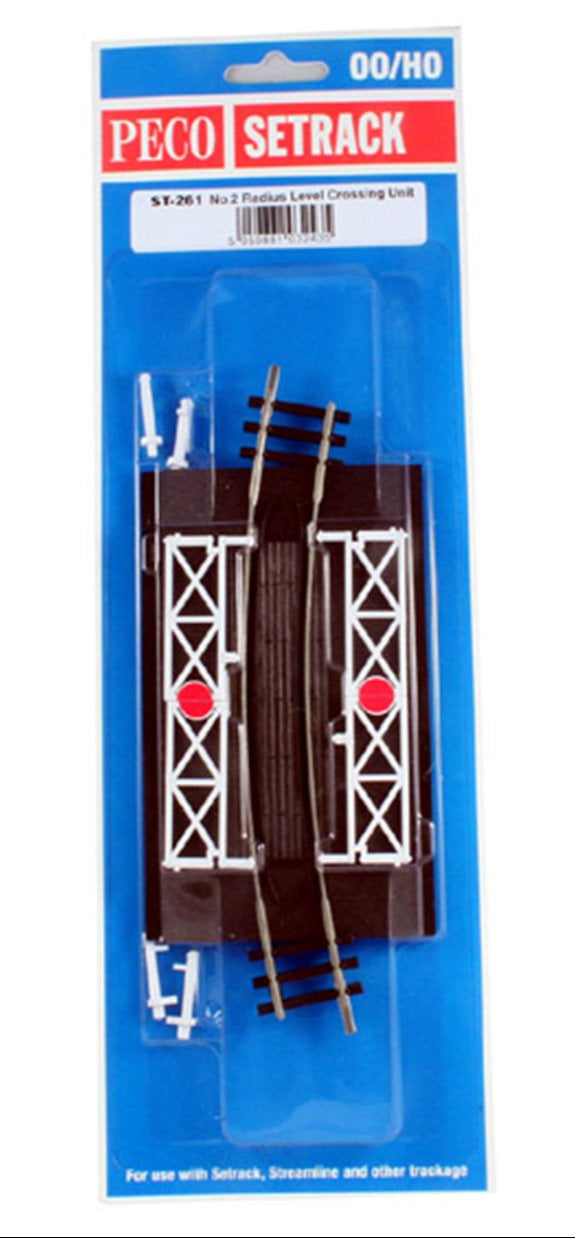 ST261 Curved (No.2 Rad.) Level Crossing, complete with 2 ramps & 4 gates