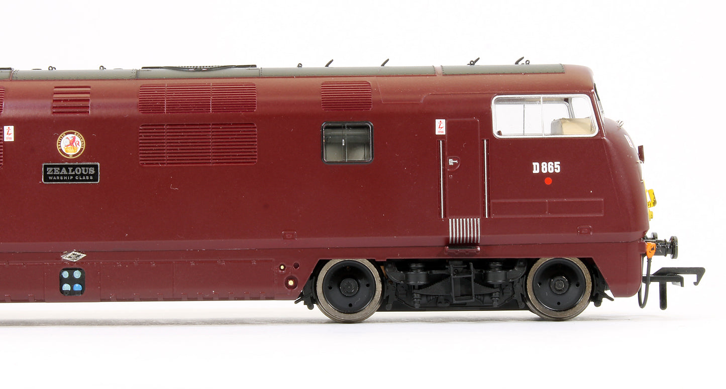 Pre-Owned Class 43 Warship D865 'Zealous' BR Maroon Yellow Panel Diesel Locomotive