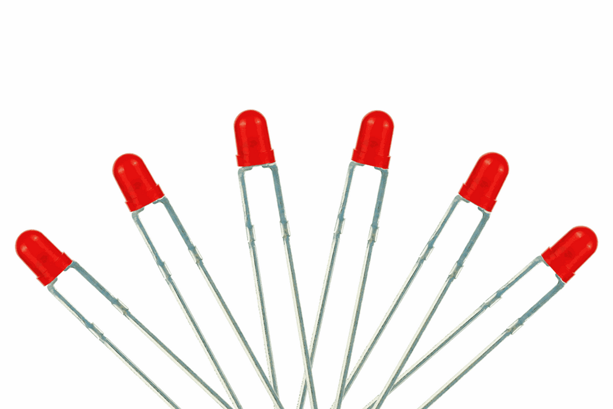 DCC Concepts LEDFR3 T1 Type (612v) 6x 3mm (w/resistors) Flashing Red