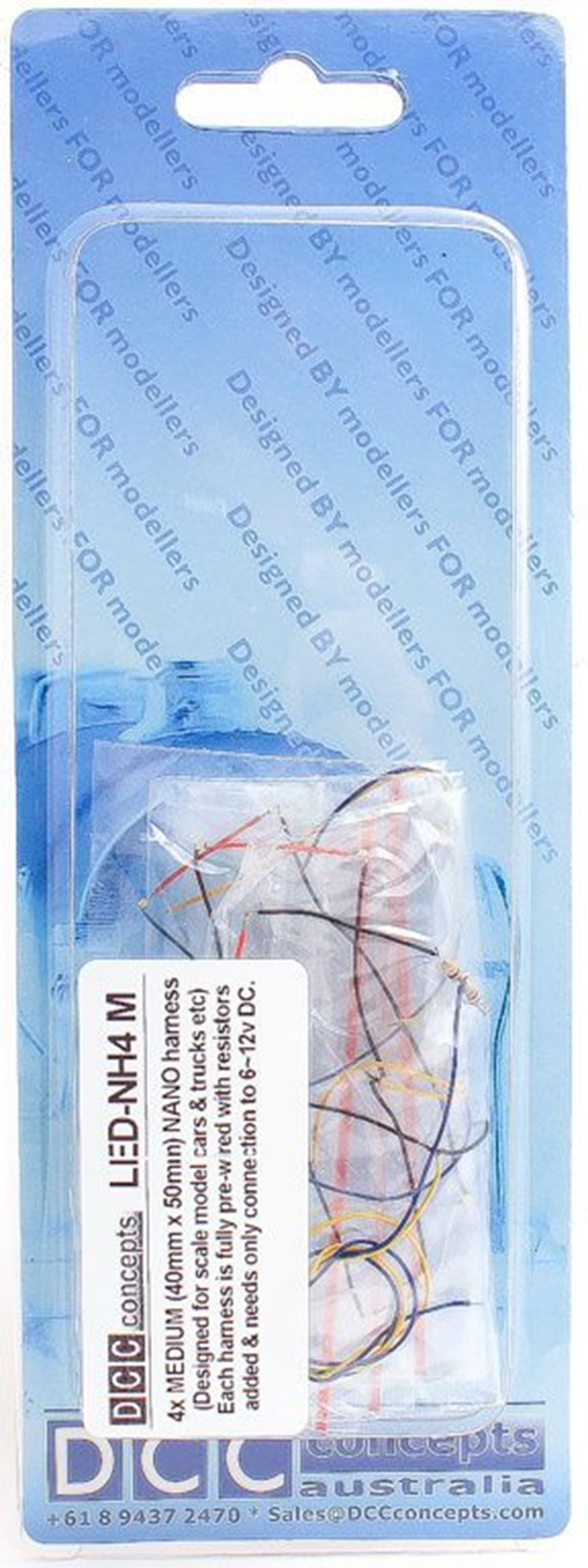 LED-NH4M NANO Harness 4x 4 (2 Red, 2 White) Medium