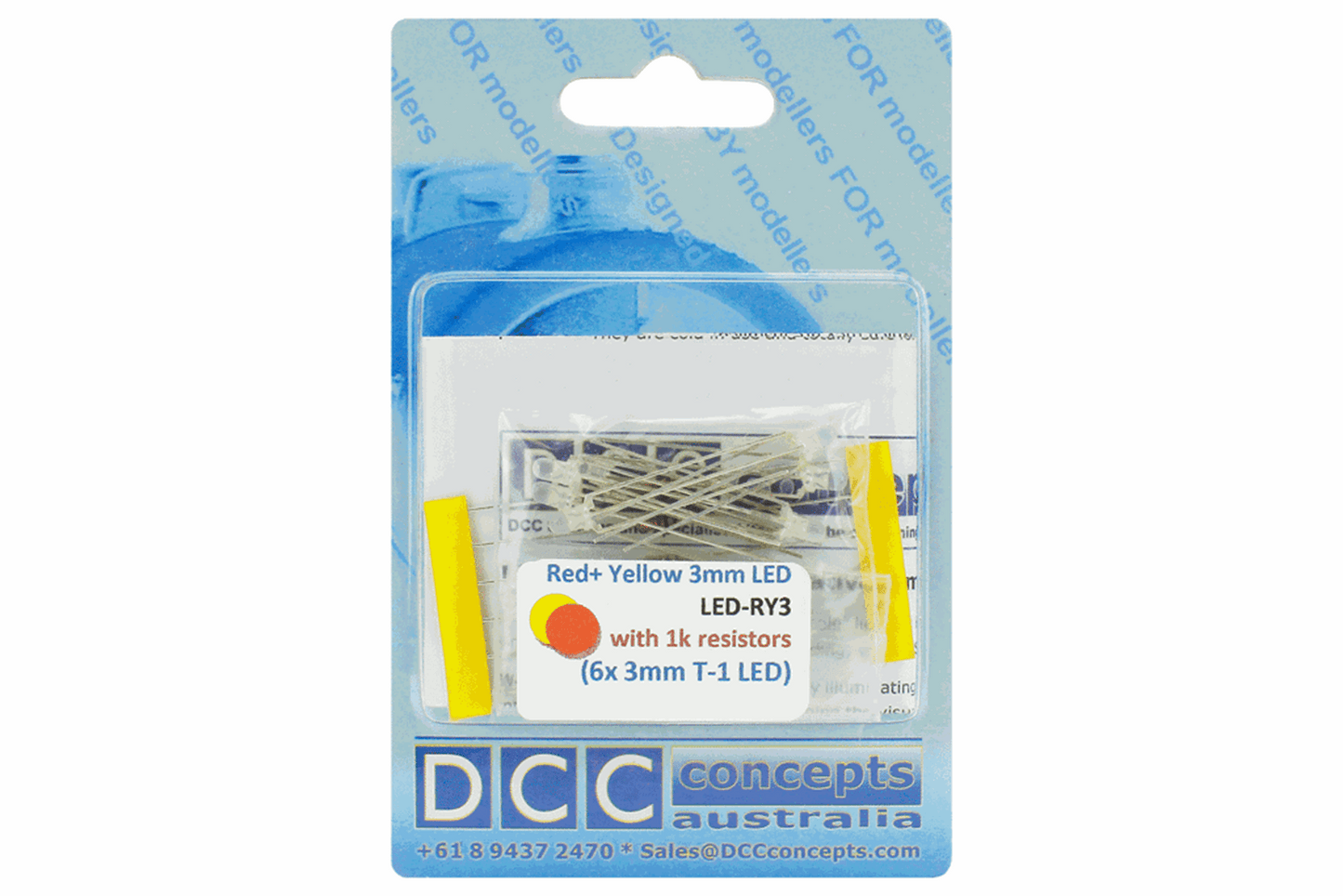 T1 Type Dual Colour 6x 3mm (w/resistors) Red/Yellow