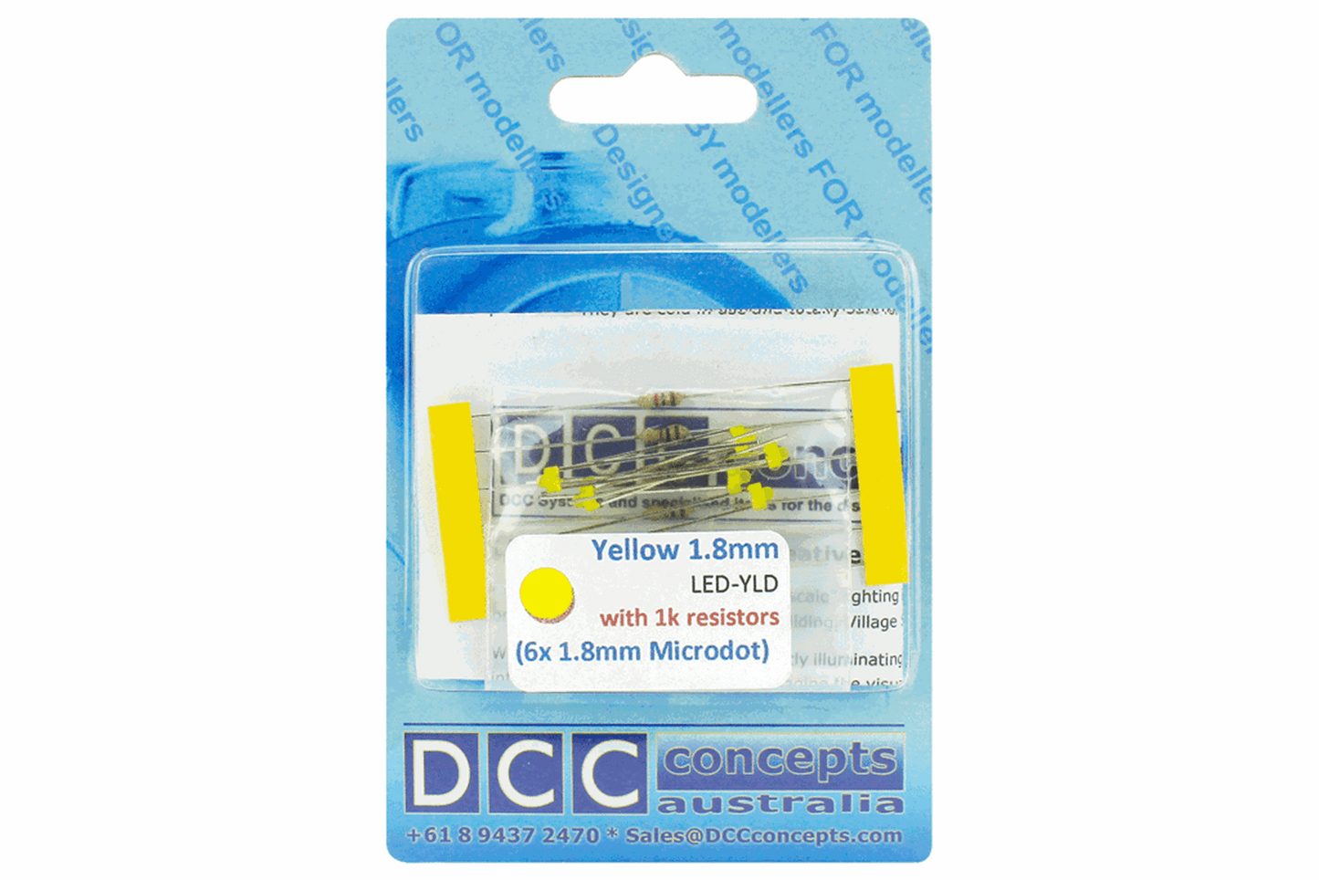 Panel Dot Type 6x 1.8mm (w/resistors) Yellow