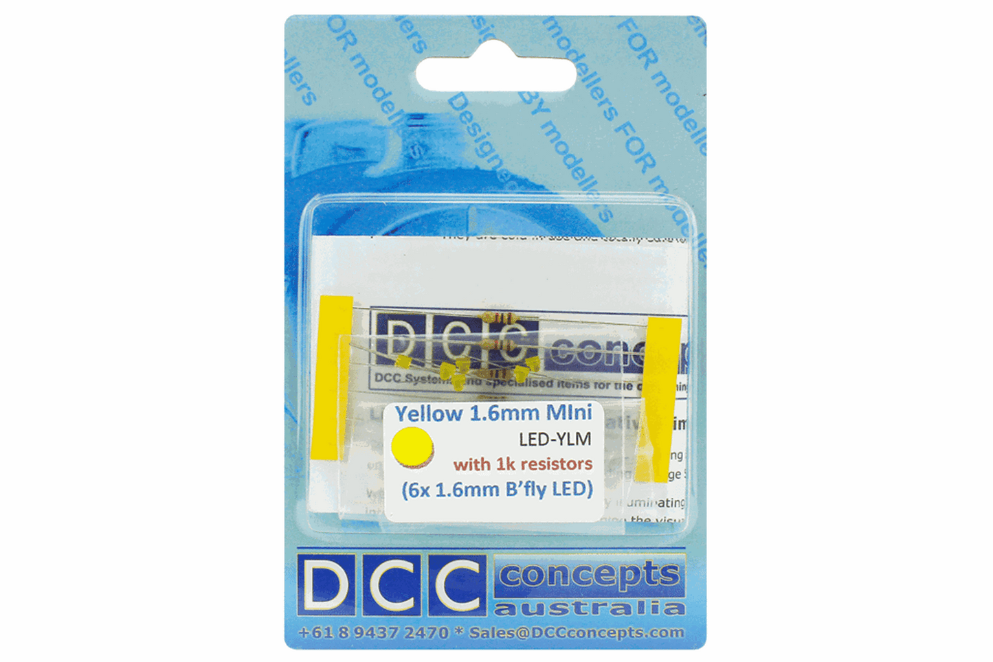 Mini Butterfly Type 6x 1.6mm (w/resistors) Yellow