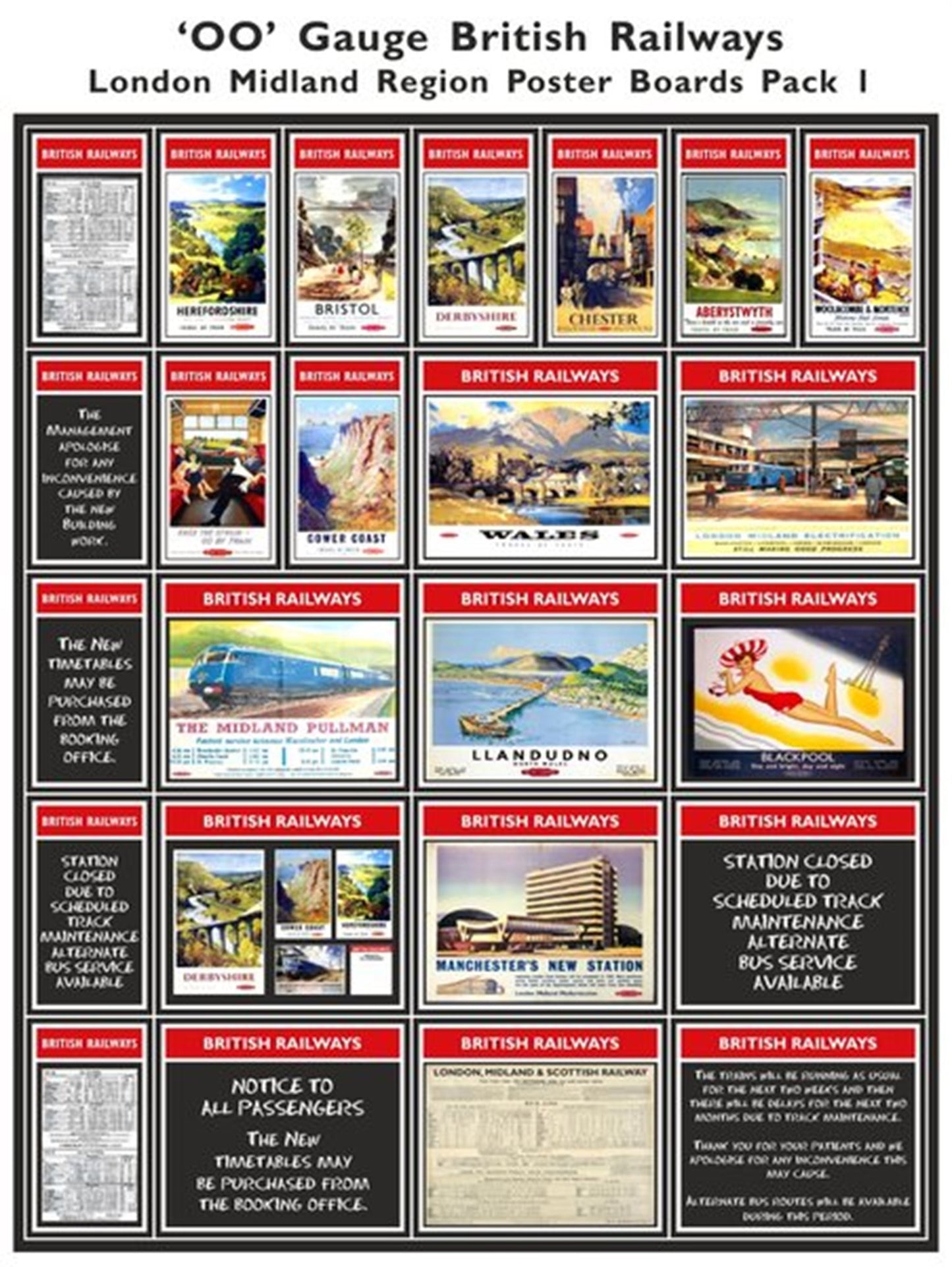 British Railways London Midland Region Poster Boards Pack 1