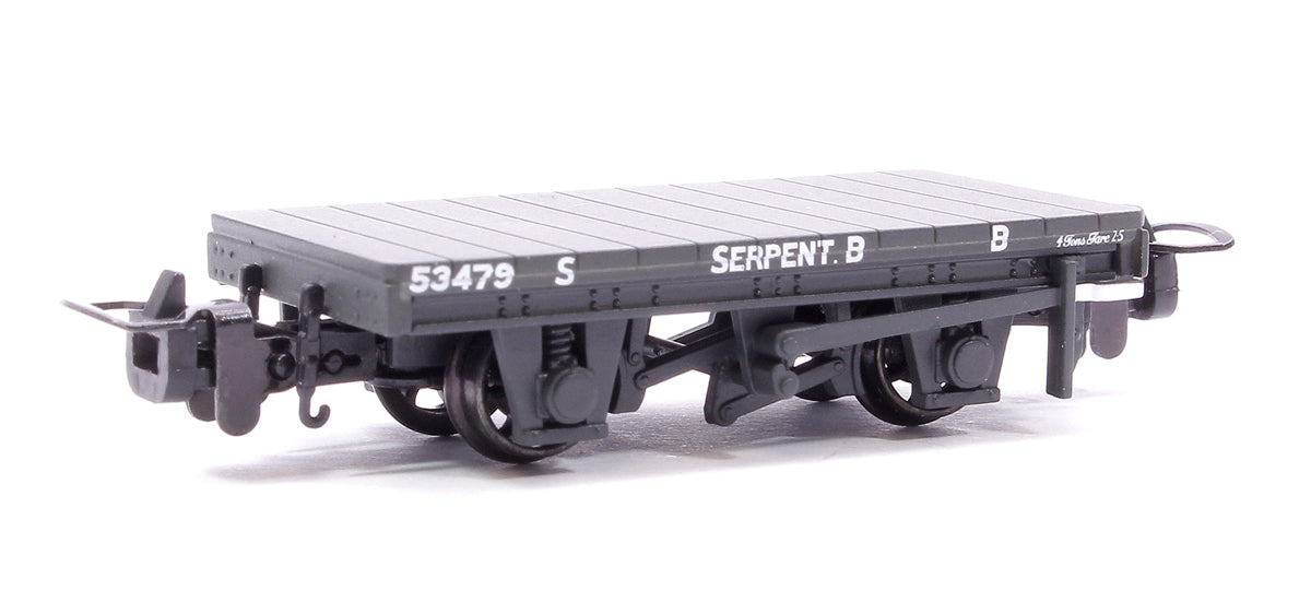 Pre-Owned RNAD Flat Wagon Statfold Barn Railway Grey 'Serpent B' No. 53479