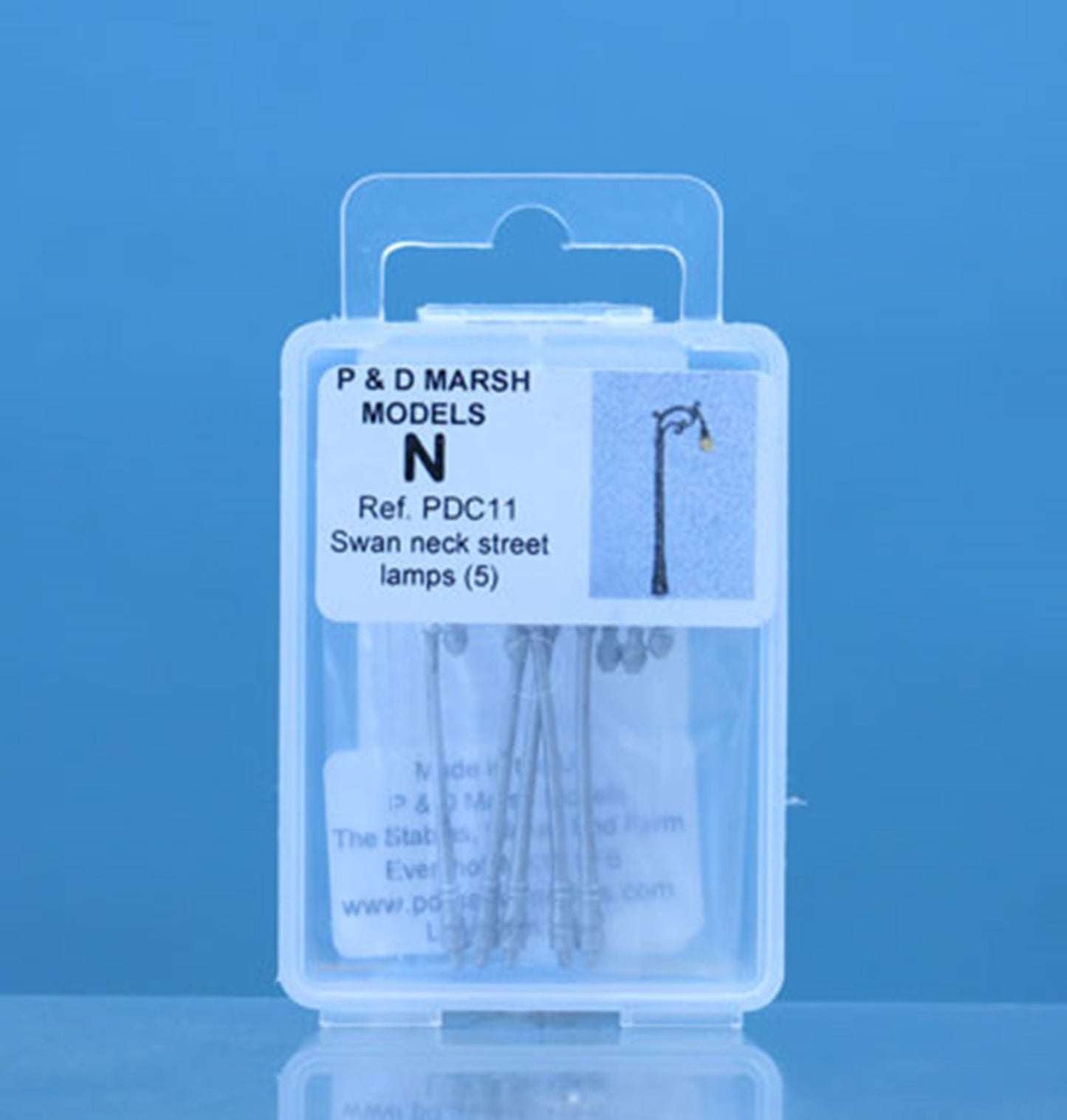 N Gauge Swan Neck Street Lamps - UNPAINTED