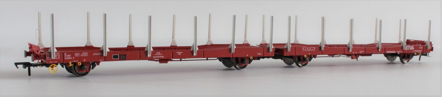 IPA Car Carriers STVA Red Twin set - Flat with Stakes