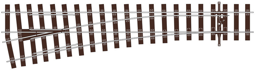 Code 75 - Unifrog Streamline Bullhead Medium Left Hand Turnout