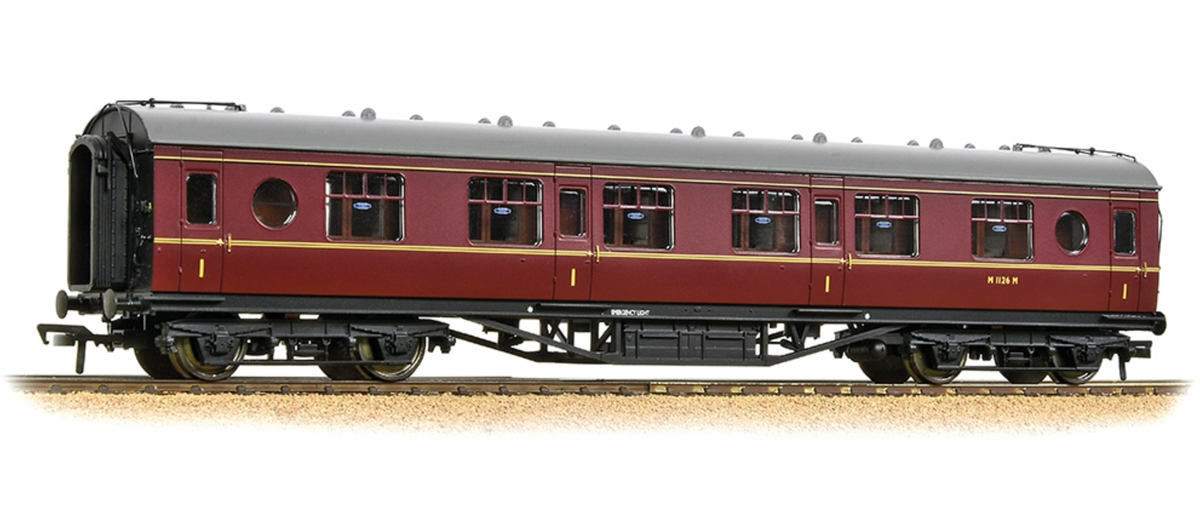 Pre-Owned LMS 57ft 'Porthole' First Corridor BR Maroon No.1126