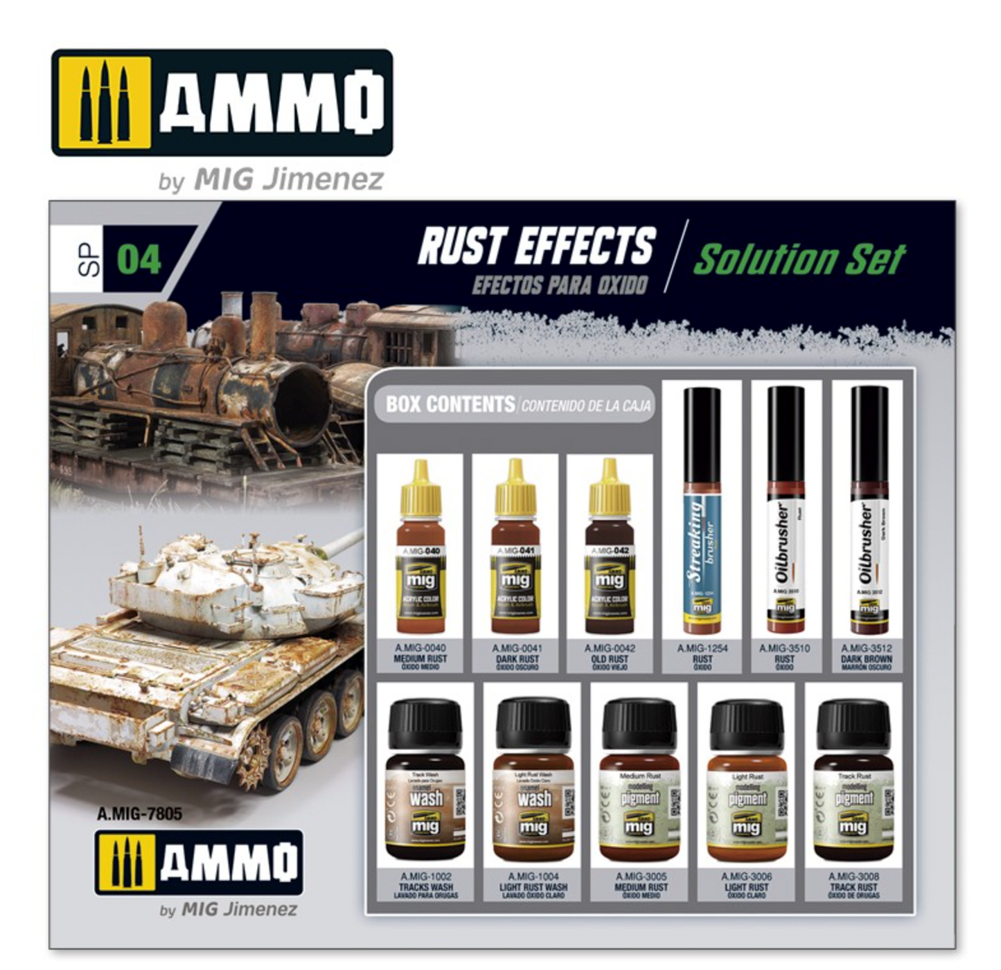 Rail Center Ammo Rust / Weathering Effects Paint Solution Complete Set