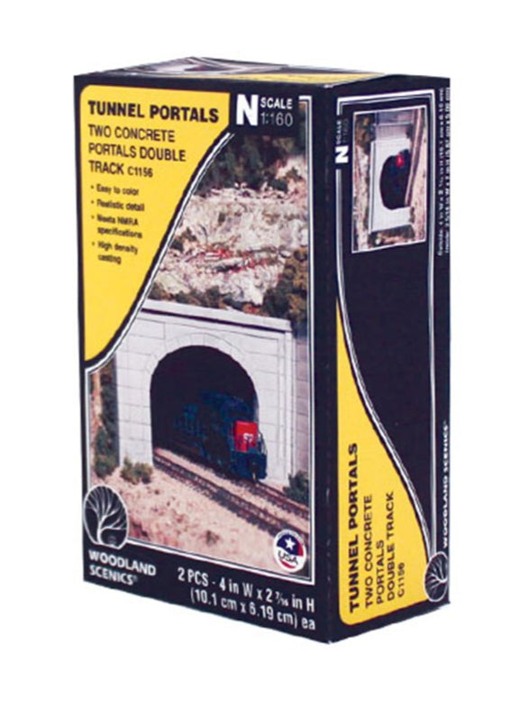 C1156 2 x Double Track Concrete Tunnel Portals