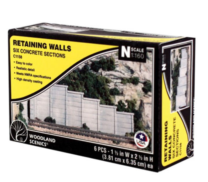 C1158 6 x Concrete Retaining Walls