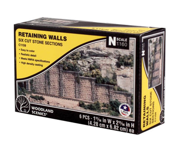 C1159 6 x Cut Stone Retaining Walls