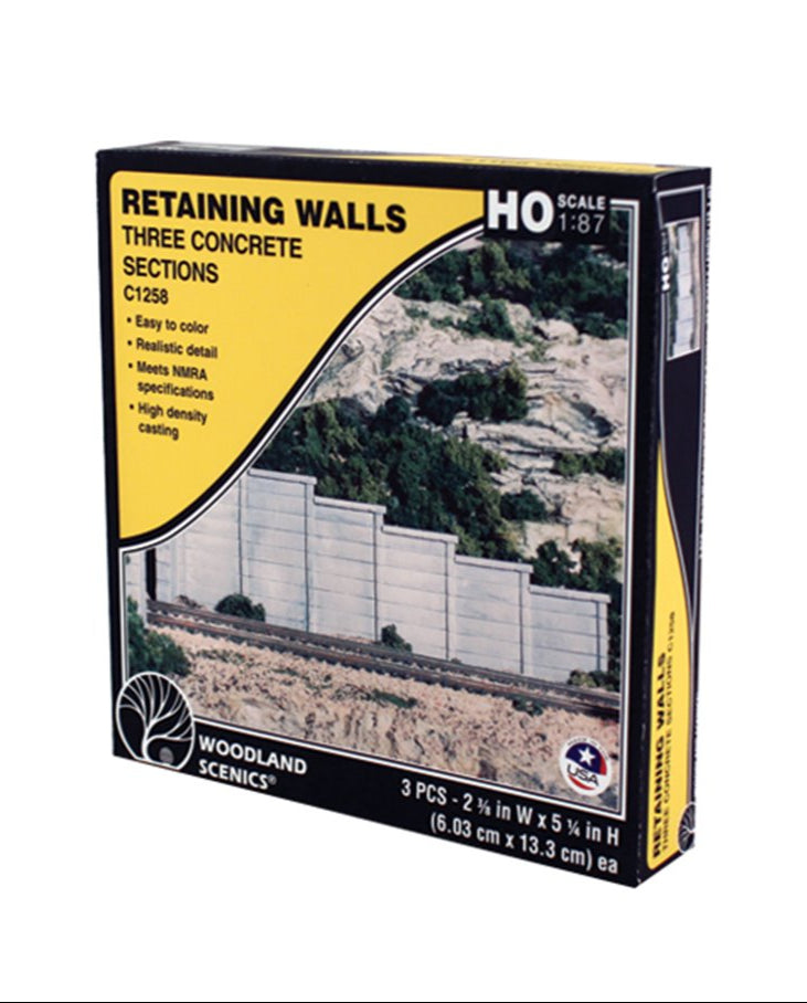 C1258 3 x Concrete Retaining Walls