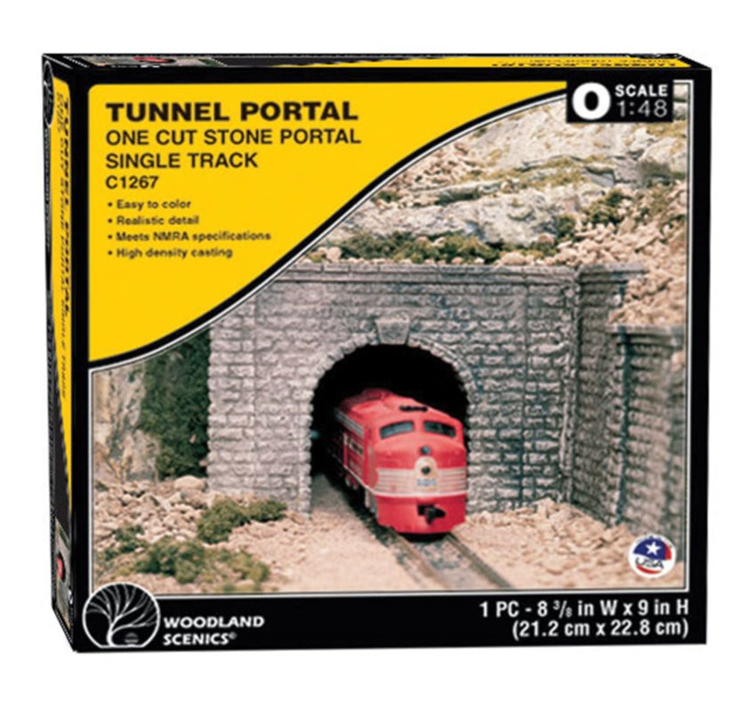 O Gauge Cut Stone Single Tunnel Portal